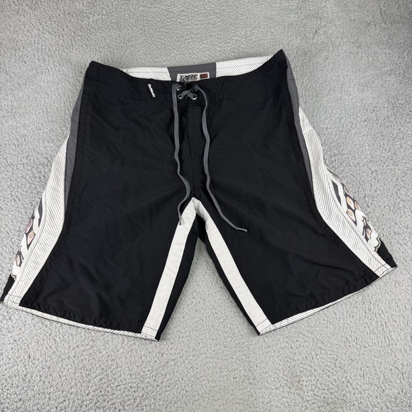 Fox‎ Ride Sports Shorts Men's Size 38 Black White Pink Logo Y2k Biker - Picture 1 of 10